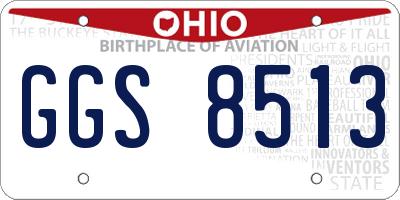 OH license plate GGS8513