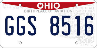 OH license plate GGS8516