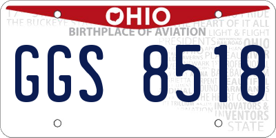 OH license plate GGS8518