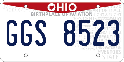 OH license plate GGS8523