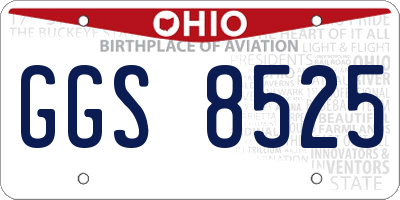OH license plate GGS8525