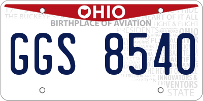 OH license plate GGS8540