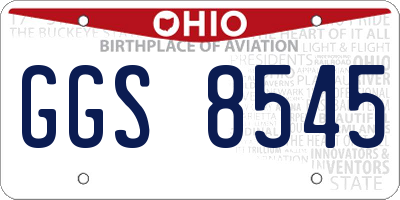 OH license plate GGS8545