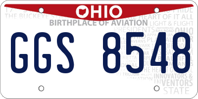 OH license plate GGS8548