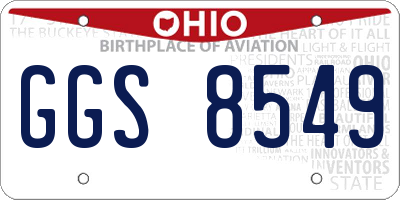 OH license plate GGS8549