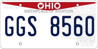 OH license plate GGS8560
