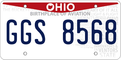 OH license plate GGS8568