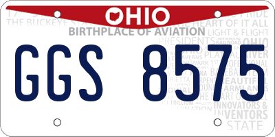 OH license plate GGS8575