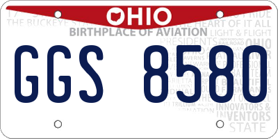 OH license plate GGS8580
