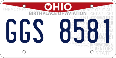 OH license plate GGS8581