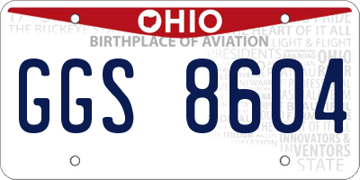 OH license plate GGS8604