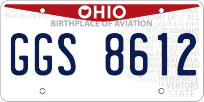 OH license plate GGS8612