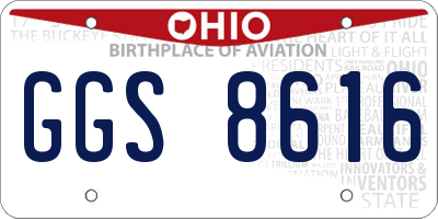 OH license plate GGS8616