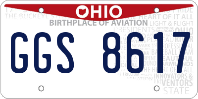 OH license plate GGS8617