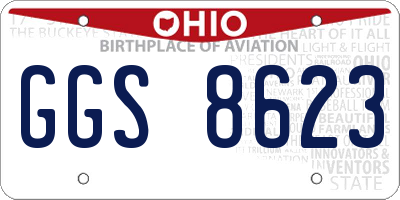 OH license plate GGS8623