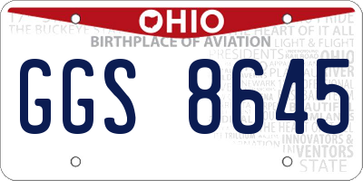 OH license plate GGS8645