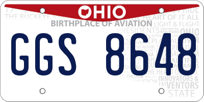OH license plate GGS8648