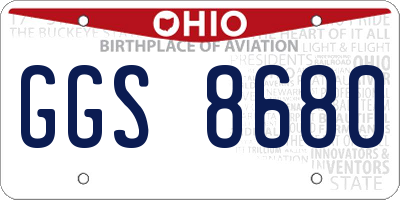 OH license plate GGS8680