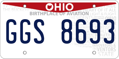 OH license plate GGS8693