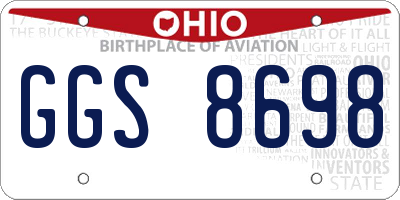 OH license plate GGS8698
