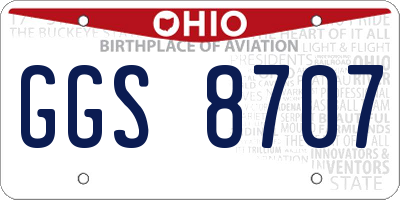 OH license plate GGS8707