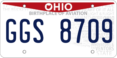 OH license plate GGS8709