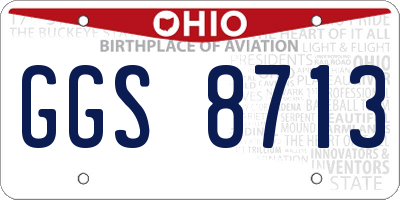 OH license plate GGS8713