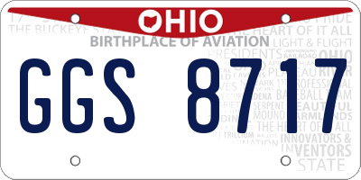 OH license plate GGS8717