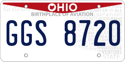 OH license plate GGS8720