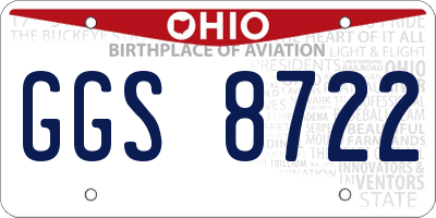 OH license plate GGS8722