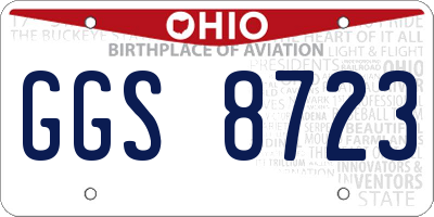 OH license plate GGS8723
