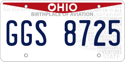 OH license plate GGS8725