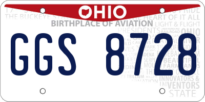 OH license plate GGS8728