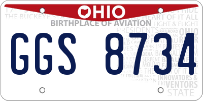 OH license plate GGS8734