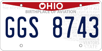 OH license plate GGS8743