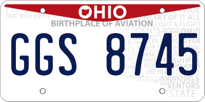 OH license plate GGS8745