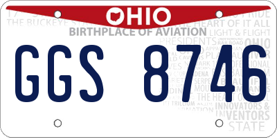 OH license plate GGS8746