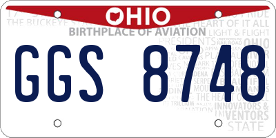 OH license plate GGS8748