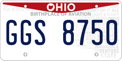 OH license plate GGS8750