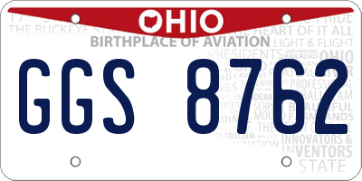 OH license plate GGS8762