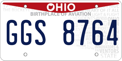 OH license plate GGS8764