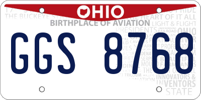 OH license plate GGS8768