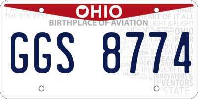 OH license plate GGS8774