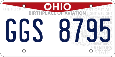 OH license plate GGS8795