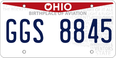 OH license plate GGS8845