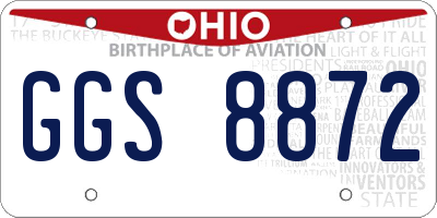 OH license plate GGS8872