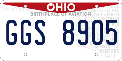 OH license plate GGS8905