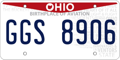 OH license plate GGS8906