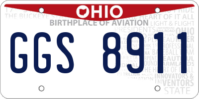 OH license plate GGS8911