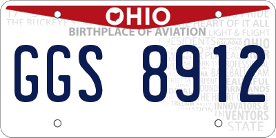 OH license plate GGS8912